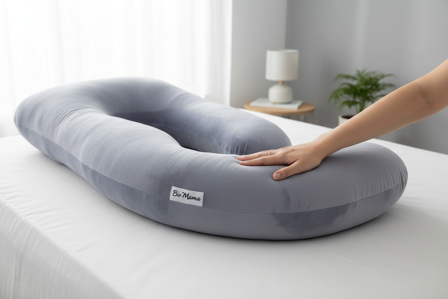 Bio Mama J-shaped pillow lifestyle shot