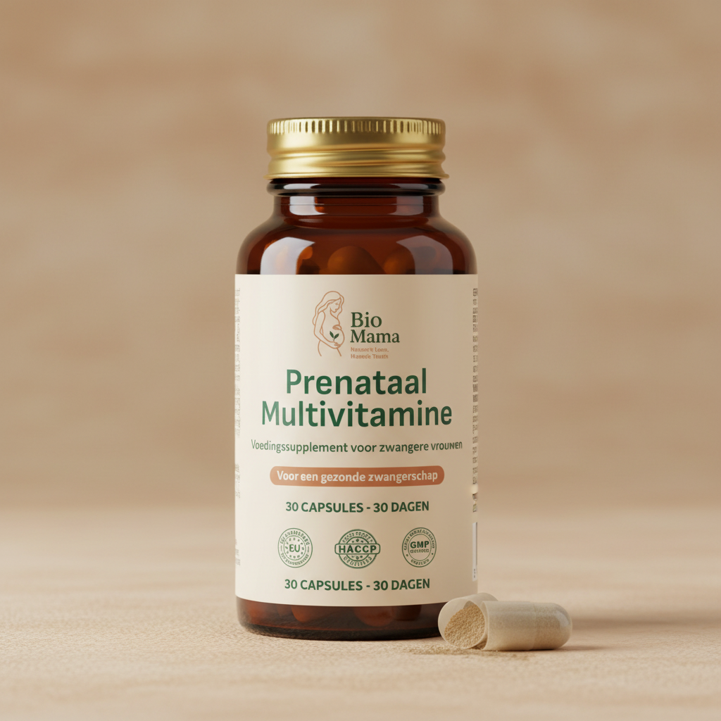 Bio Mama Prenataal Multivitamine met Foliumzuur – 2-Pack | 60 Capsules – 60 Dagen
